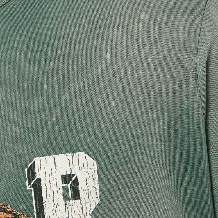 Pre Owned Amiri Vintage Green Tiger Print Cotton Crew Neck T-Shirt M