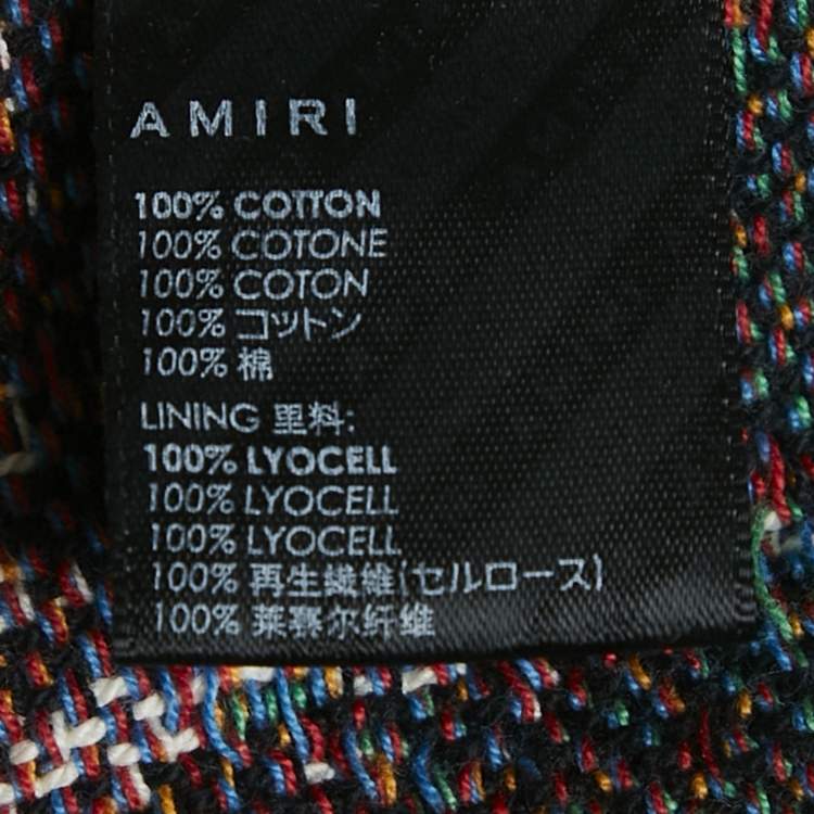 Pre Owned Amiri Green Palm Jacquard Hoodie S