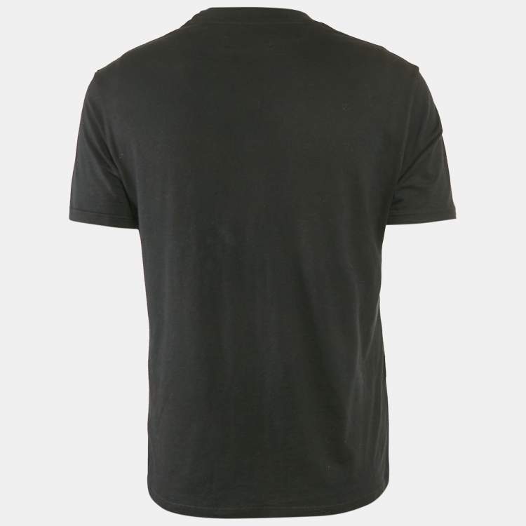 Pre Owned Amiri Black Logo Print Cotton Knit Crew Neck T-Shirt XS