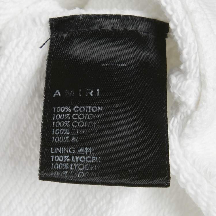 Pre Owned Amiri White Palm Print Cotton Hoodie M