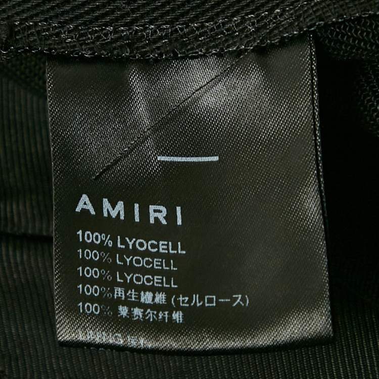 Pre Owned Amiri Black Lyocell Drill Pleated Wide-Leg Trousers S