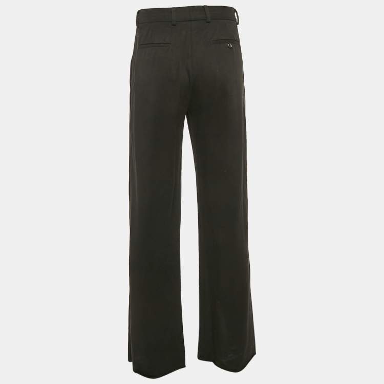 Pre Owned Amiri Black Lyocell Drill Pleated Wide-Leg Trousers S