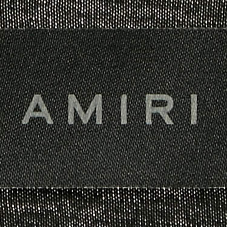 Pre Owned Amiri Black Logo Print Cotton Crew Neck T-Shirts M