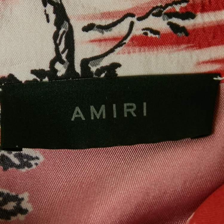 Pre Owned Amiri Red Silk Faded Aloha Short Sleeve Shirt XL