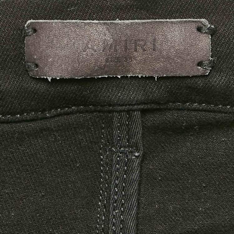 Pre Owned Amiri Black Denim Distressed Skinny Jeans XXL Waist 36"