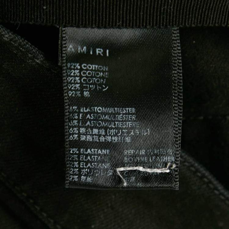 Pre Owned Amiri Black Denim Distressed Skinny Jeans XXL Waist 36"