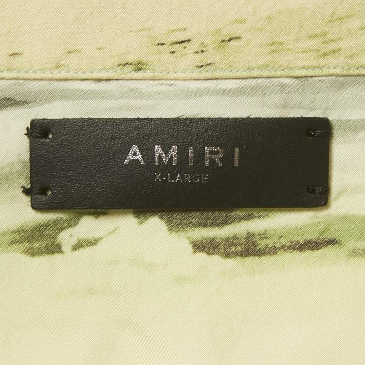 Pre Owned Amiri Multicolor Graphic Print Satin Shirt XL