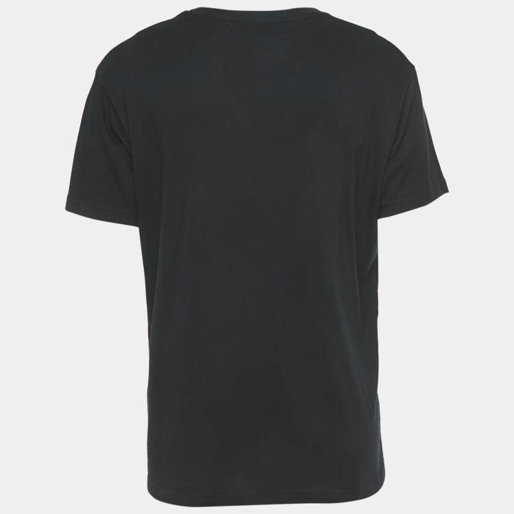 Pre Owned Amiri Black Logo Print Jersey Crew Neck T-Shirt S 