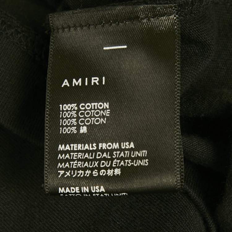 Pre Owned Amiri Black Logo Print Jersey Crew Neck T-Shirt S 