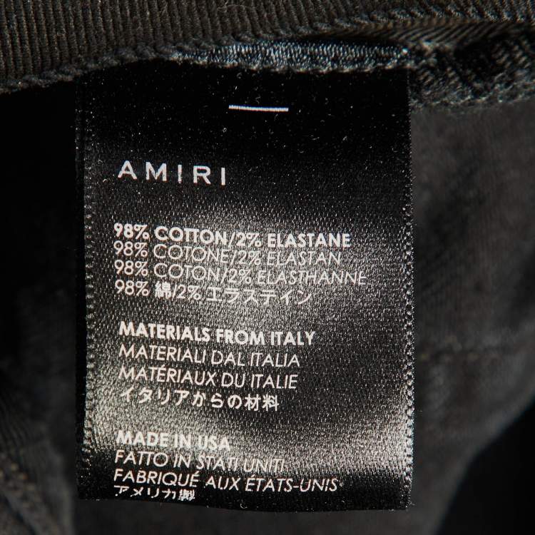 Pre Owned Amiri Black Distressed Denim Slim Fit Jeans XS/Waist 29"