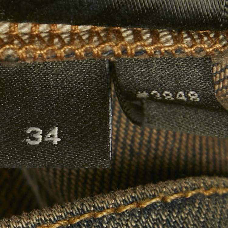 Pre Owned Amiri Blue Distressed Denim Jeans L Waist 35"   