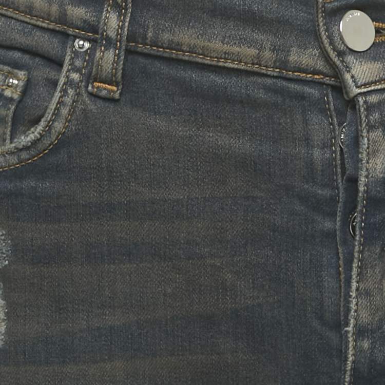 Pre Owned Amiri Blue Distressed Denim Jeans L Waist 35"   