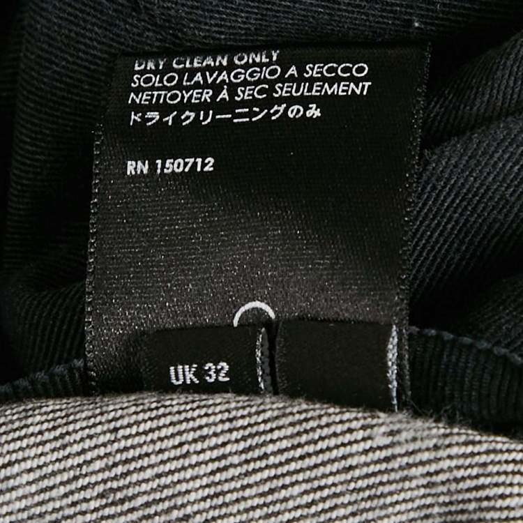 Pre Owned Amiri Grey Washed Denim Skinny Jeans M Waist 32"