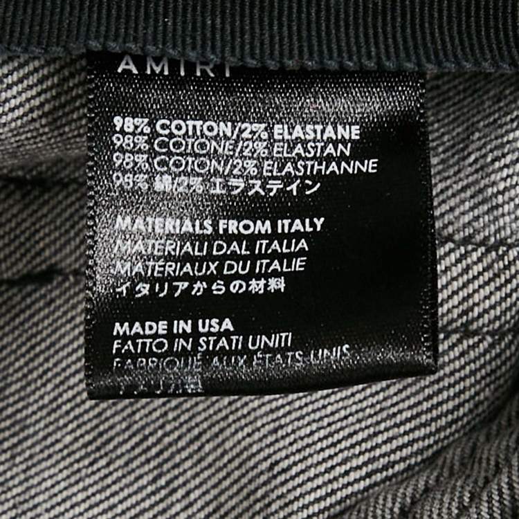 Pre Owned Amiri Grey Washed Denim Skinny Jeans M Waist 32"