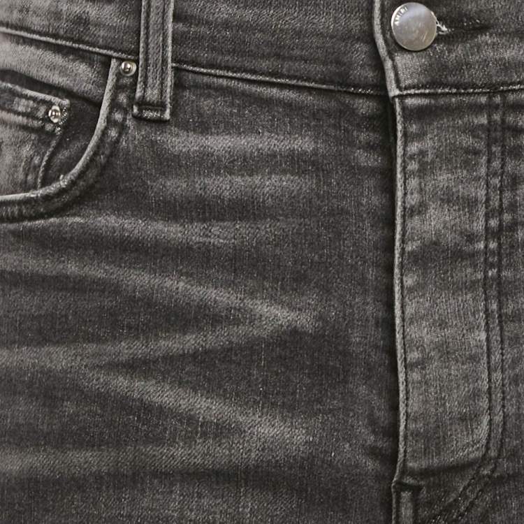 Pre Owned Amiri Grey Washed Denim Skinny Jeans M Waist 32"