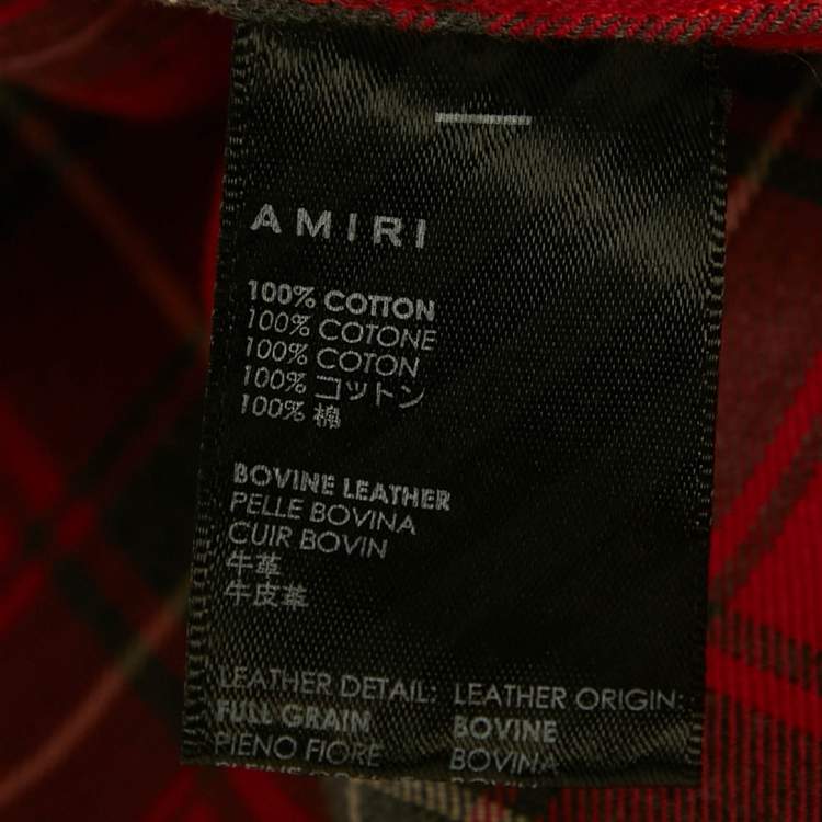 Pre Owned Amiri X Wes Lang Red Check Print Flannel "Blood '38" Graphic Shirt M