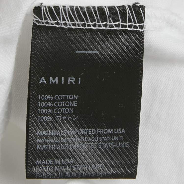 Pre Owned Amiri White Paint Drip Cotton Knit T-Shirt M