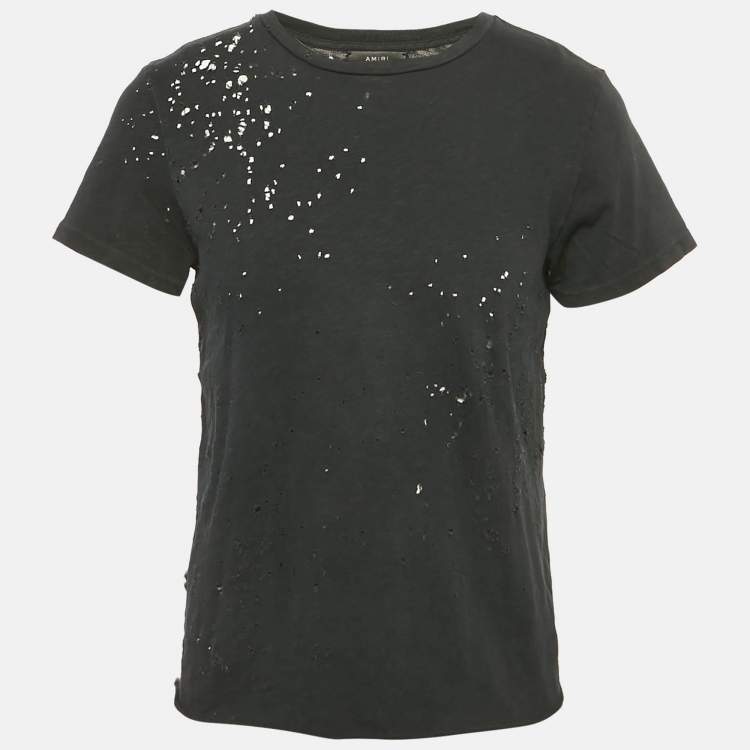 Pre Owned Amiri Black Washed Shotgun Cotton Crew Neck Short Sleeve T-Shirt S