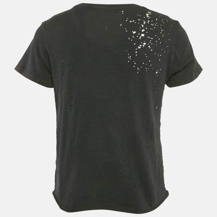 Pre Owned Amiri Black Washed Shotgun Cotton Crew Neck Short Sleeve T-Shirt S
