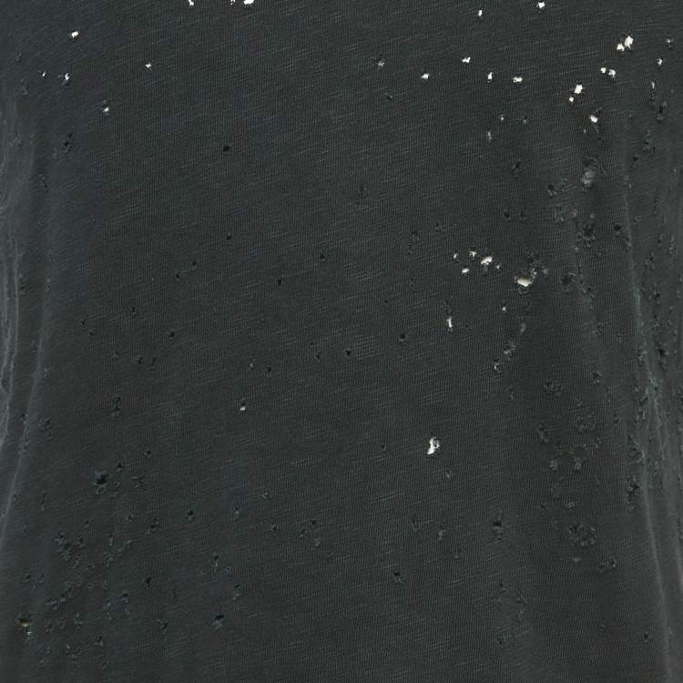 Pre Owned Amiri Black Washed Shotgun Cotton Crew Neck Short Sleeve T-Shirt S