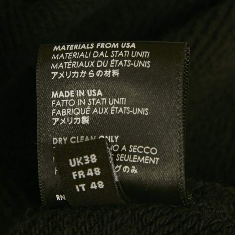 Pre Owned Amiri Black Passport Embroidered Cotton Knit Sweatshirt S