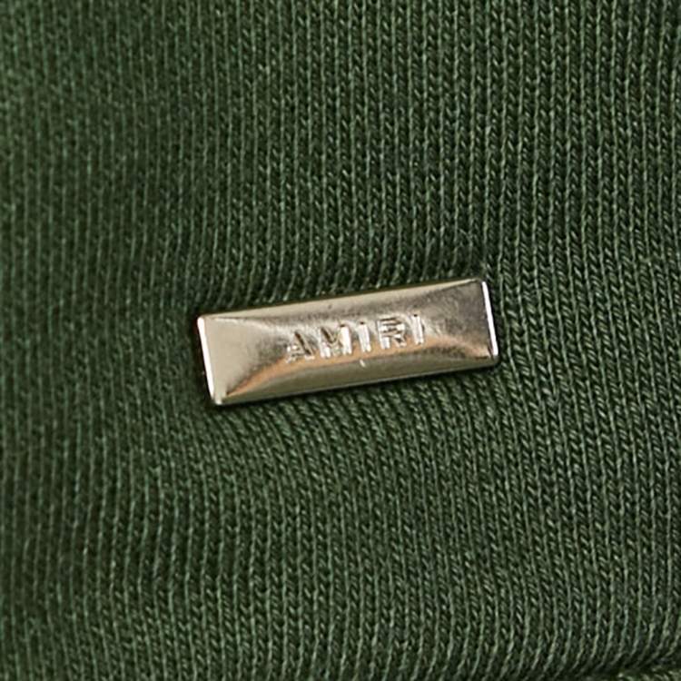 Pre Owned Amiri Green Logo Embroidered Cotton Knit Sweatshirt M