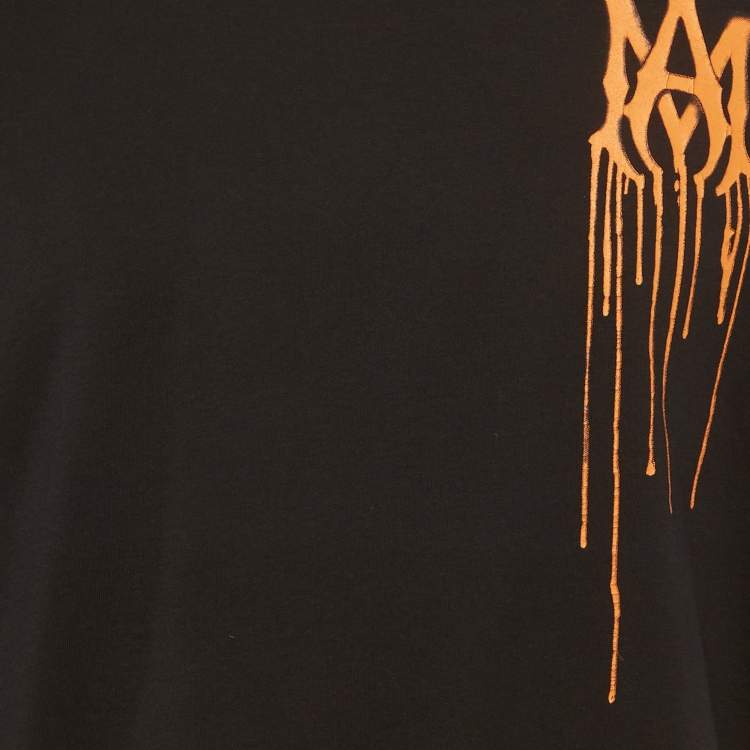 Pre Owned Amiri Black Logo Paint Drip Jersey T-Shirt S