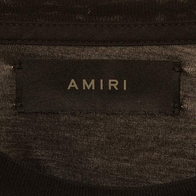 Pre Owned Amiri Black Logo Paint Drip Jersey T-Shirt S