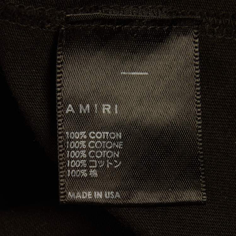 Pre Owned Amiri Black Logo Paint Drip Jersey T-Shirt S
