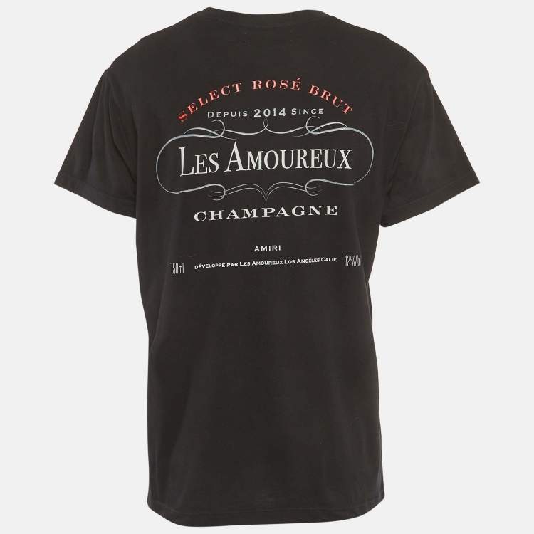 Pre Owned Amiri Black Printed Jersey T-Shirt XS