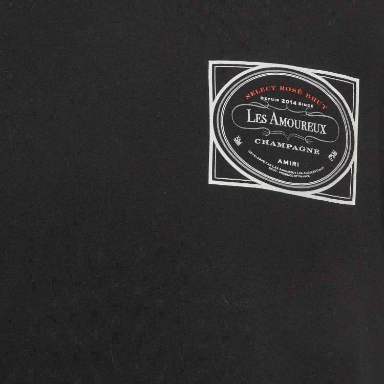 Pre Owned Amiri Black Printed Jersey T-Shirt XS