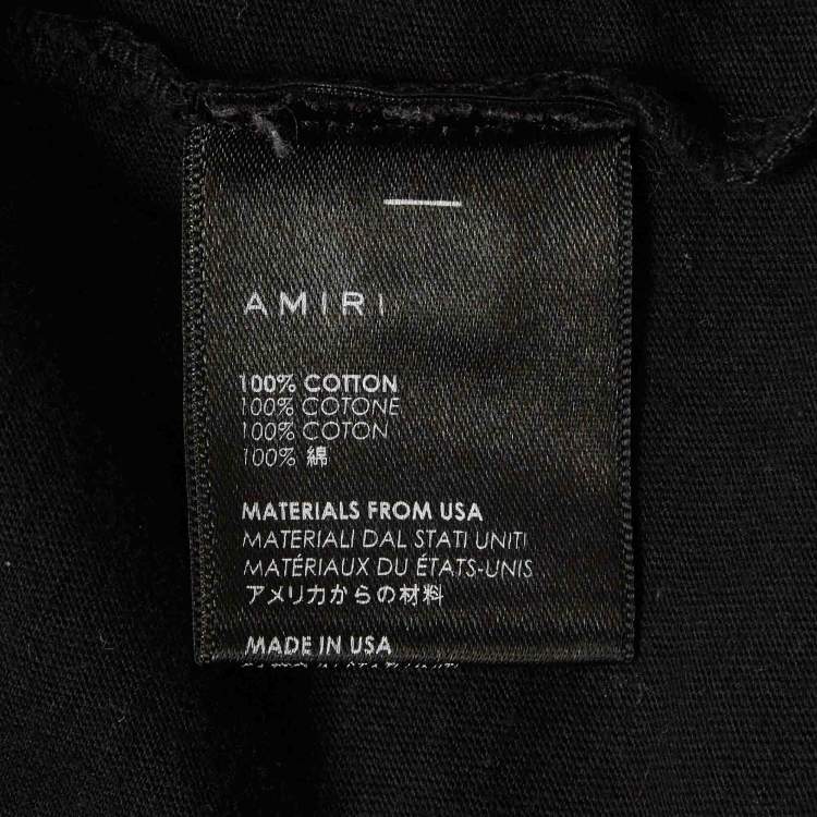 Pre Owned Amiri Black Printed Jersey T-Shirt XS
