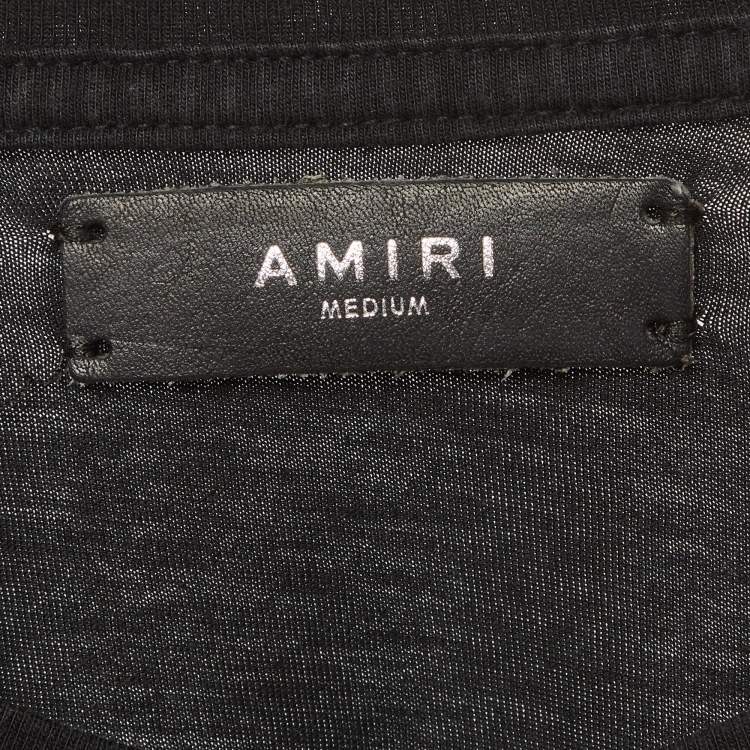 Pre Owned Amiri Black Printed Jersey T-Shirt M