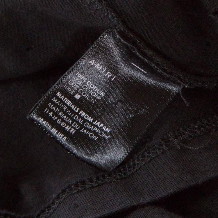 Pre Owned Amiri Black Cotton Rib Knit Shotgun T-Shirt M