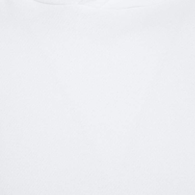 Pre Owned Amiri White Knit Glitter Dagger Detail Hooded Sweatshirt S
