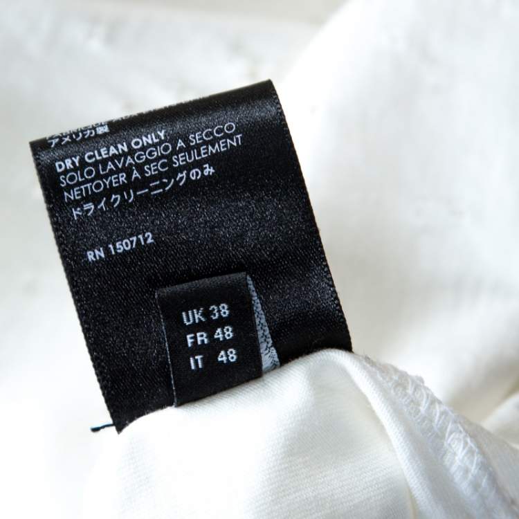 Pre Owned Amiri Off White Cotton Rib Knit Shotgun T-Shirt M