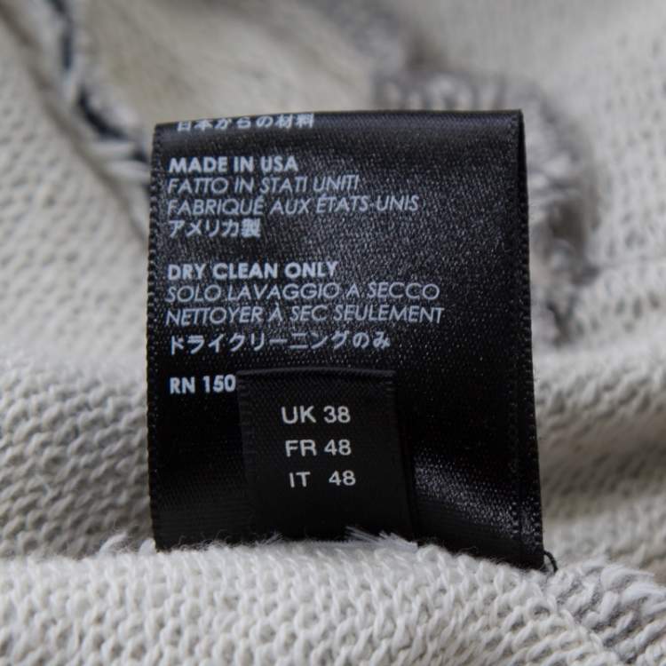 Pre Owned Amiri Grey Cotton Rib Knit Cuff Detail Hooded Sweatshirt M