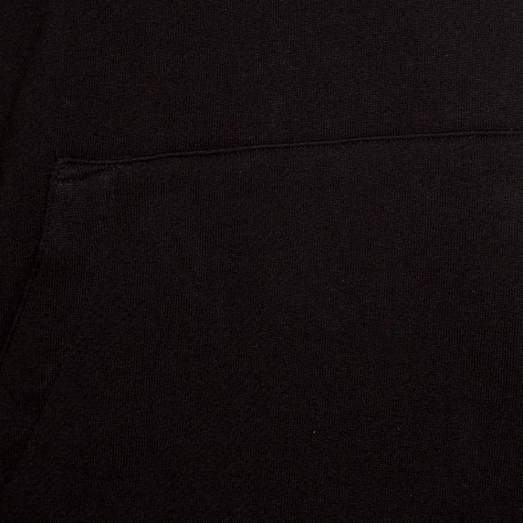 Pre Owned Amiri Black Silk & Cotton Knit Reversible Oversized Hooded Sweatshirt M