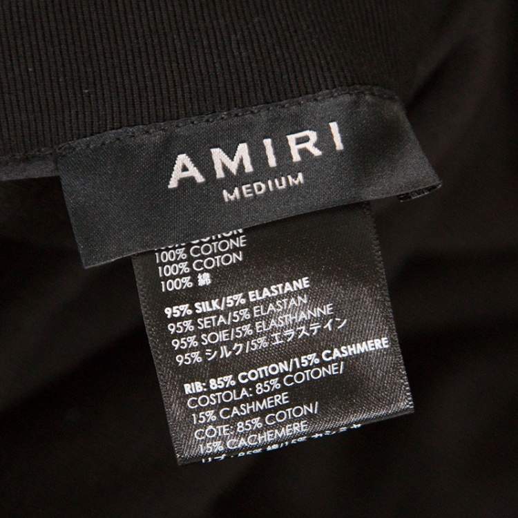 Pre Owned Amiri Black Silk & Cotton Knit Reversible Oversized Hooded Sweatshirt M