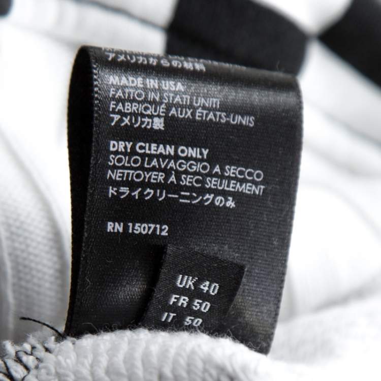 Pre Owned Amiri Monochrome Checked Cotton Jersey Hoodie L