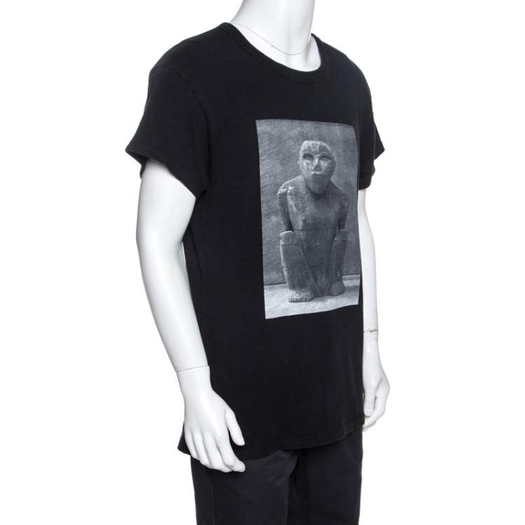 Pre Owned Amiri Black Printed Jersey Oversized T-Shirt XS