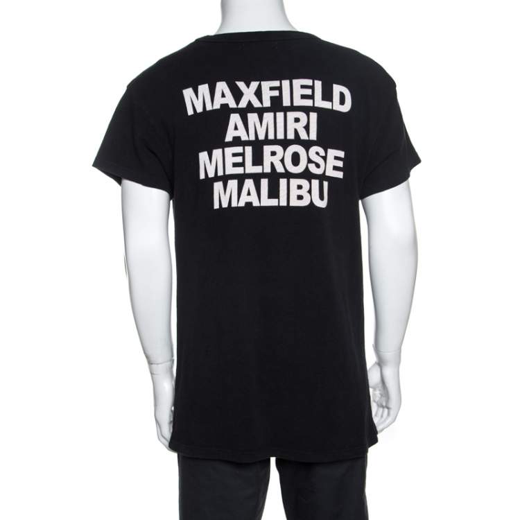 Pre Owned Amiri Black Printed Jersey Oversized T-Shirt XS