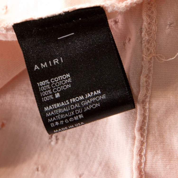 مملوكة مسبقًا Amiri Pale Pink Distressed Cotton Shotgun T-Shirt M
