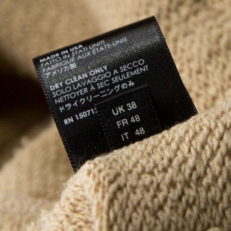 Pre Owned Amiri Beige Knit Raw Edged Detail Hooded Sweatshirt M
