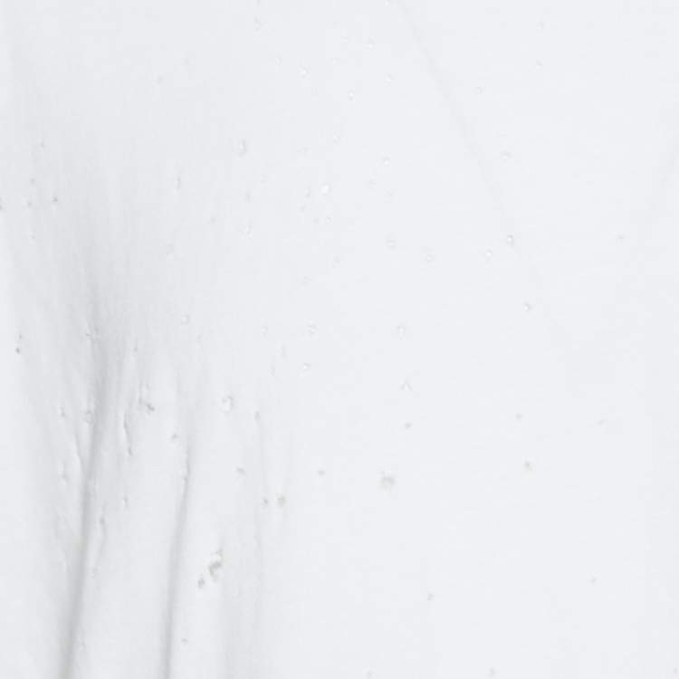 Pre Owned Amiri Off White Distressed Cotton Shotgun T-Shirt M