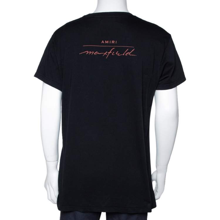 Pre Owned Amiri Black Cotton Wild Ones Print Round Neck T-Shirt S