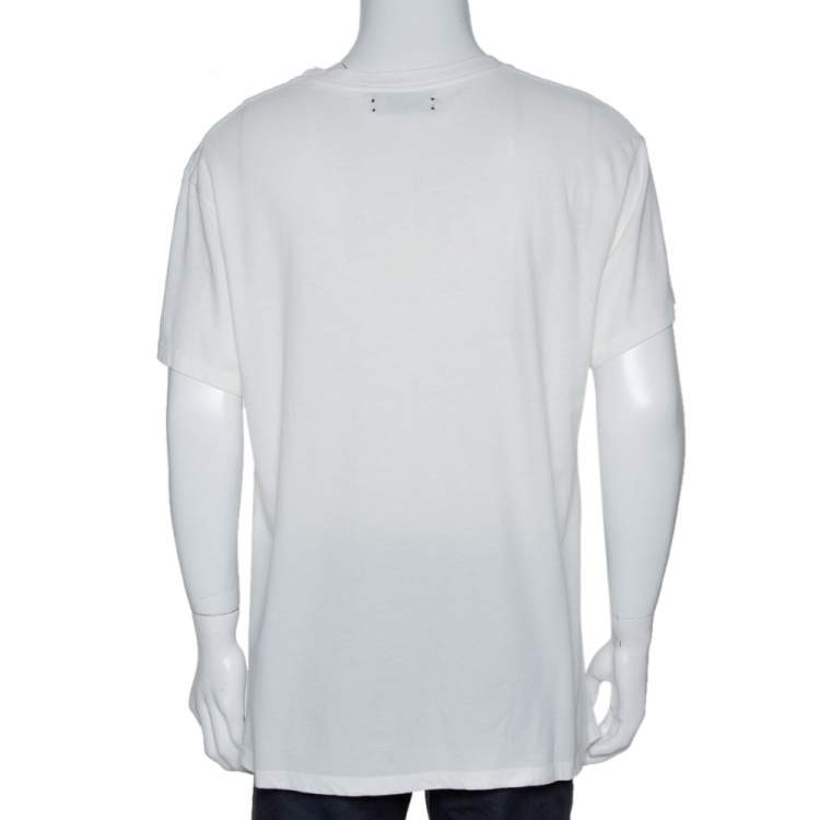Pre Owned Amiri Cream Cotton Wild Ones Print Round Neck T-Shirt M