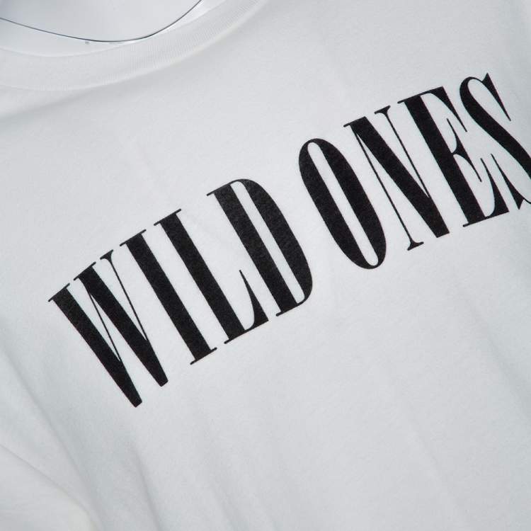 Pre Owned Amiri Cream Cotton Wild Ones Print Round Neck T-Shirt M