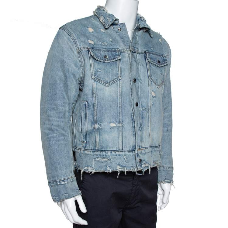 Pre Owned Amiri Two Tone Reversible Trucker Bomber Jacket L 