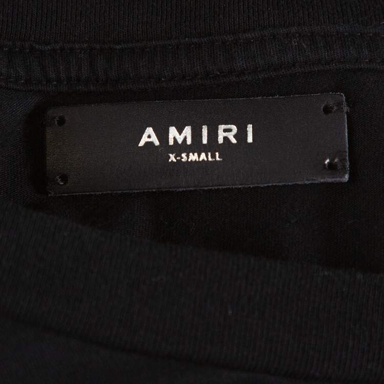 Pre Owned Amiri Black Cotton Quote Print Crew Neck T-Shirt XS